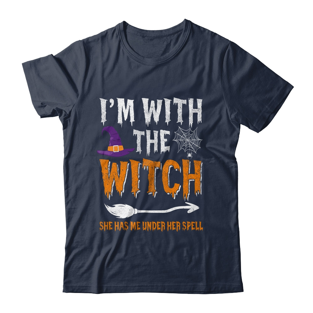Funny Halloween Matching Couples Costume I'm With The Witch Shirt & Hoodie | teecentury