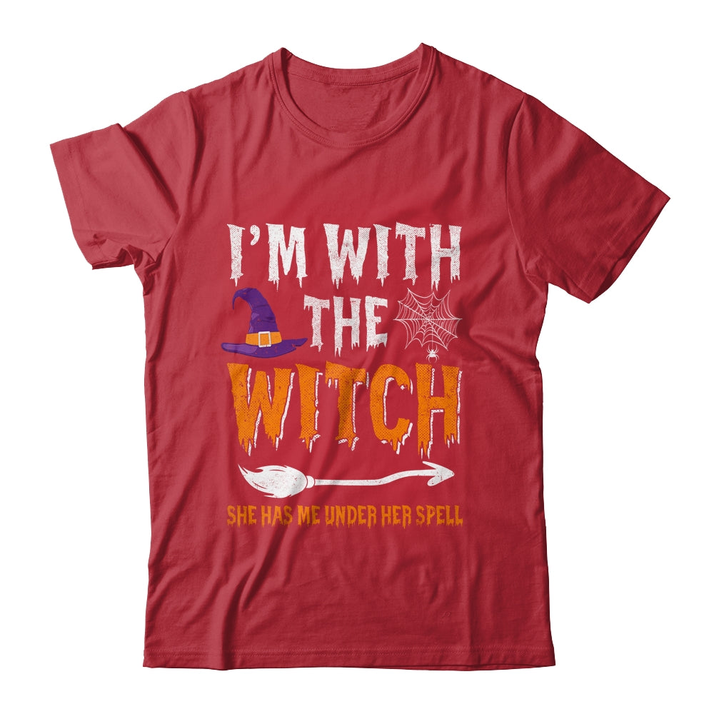 Funny Halloween Matching Couples Costume I'm With The Witch Shirt & Hoodie | teecentury