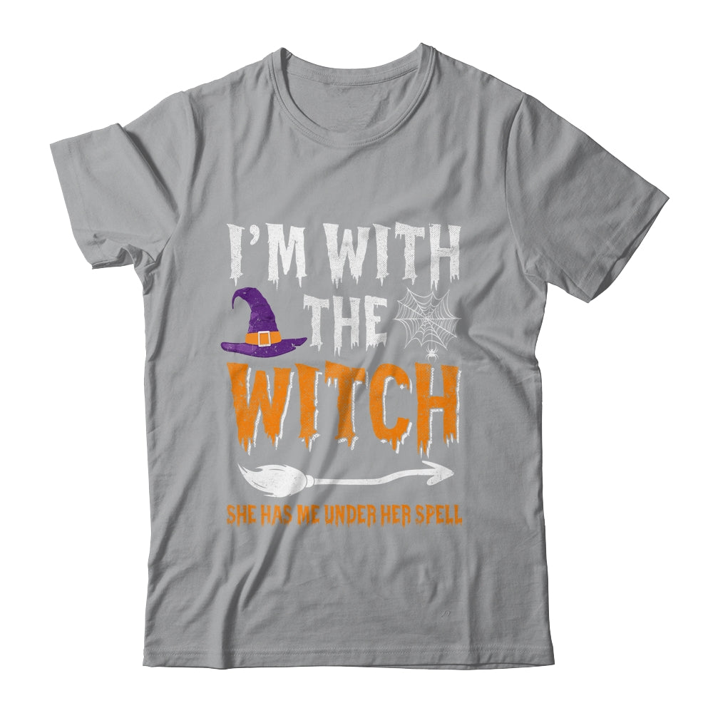 Funny Halloween Matching Couples Costume I'm With The Witch Shirt & Hoodie | teecentury