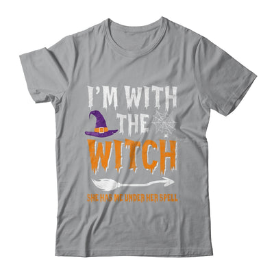 Funny Halloween Matching Couples Costume I'm With The Witch Shirt & Hoodie | teecentury
