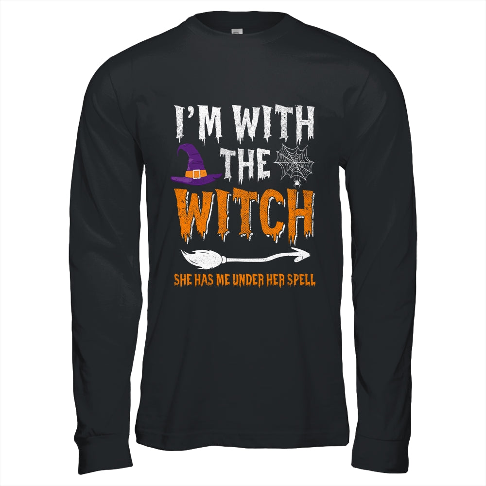 Funny Halloween Matching Couples Costume I'm With The Witch Shirt & Hoodie | teecentury