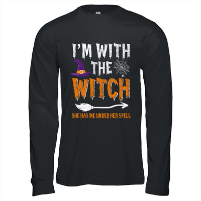 Funny Halloween Matching Couples Costume I'm With The Witch Shirt & Hoodie | teecentury