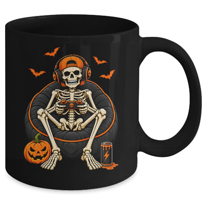 Funny Halloween Skeleton Gamer Video Gaming Mens Boys Kids Mug | teecentury