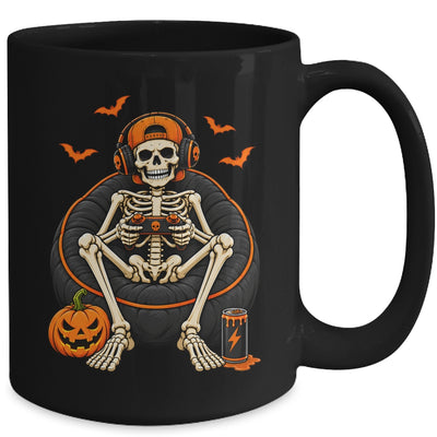 Funny Halloween Skeleton Gamer Video Gaming Mens Boys Kids Mug | teecentury