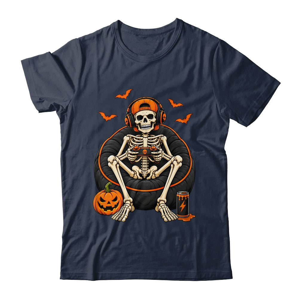 Funny Halloween Skeleton Gamer Video Gaming Mens Boys Kids Shirt & Hoodie | teecentury