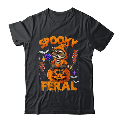 Funny Halloween Spooky And Feral Raccoon Pumpkin Boys Kids Shirt & Hoodie | teecentury