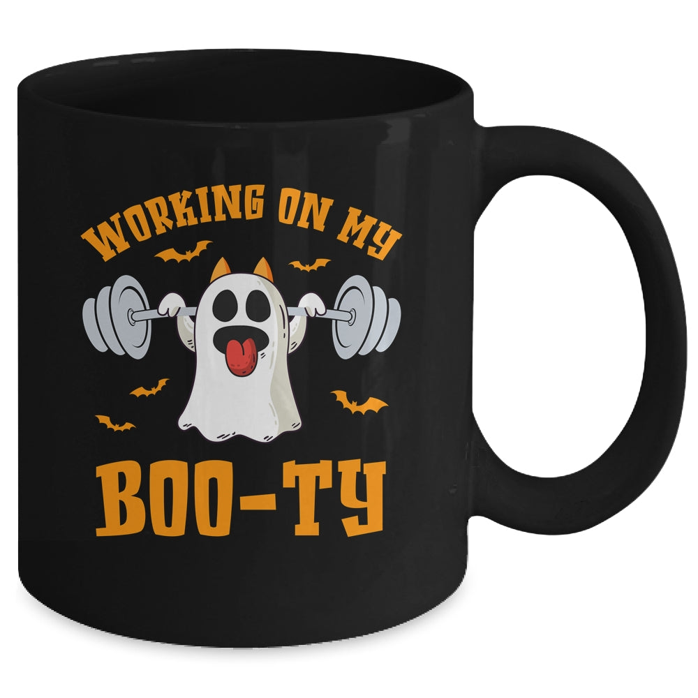 Funny Halloween Workout Gym Working On My Booty Men Women Mug | teecentury