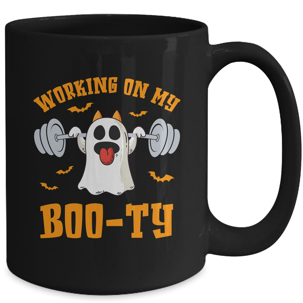 Funny Halloween Workout Gym Working On My Booty Men Women Mug | teecentury