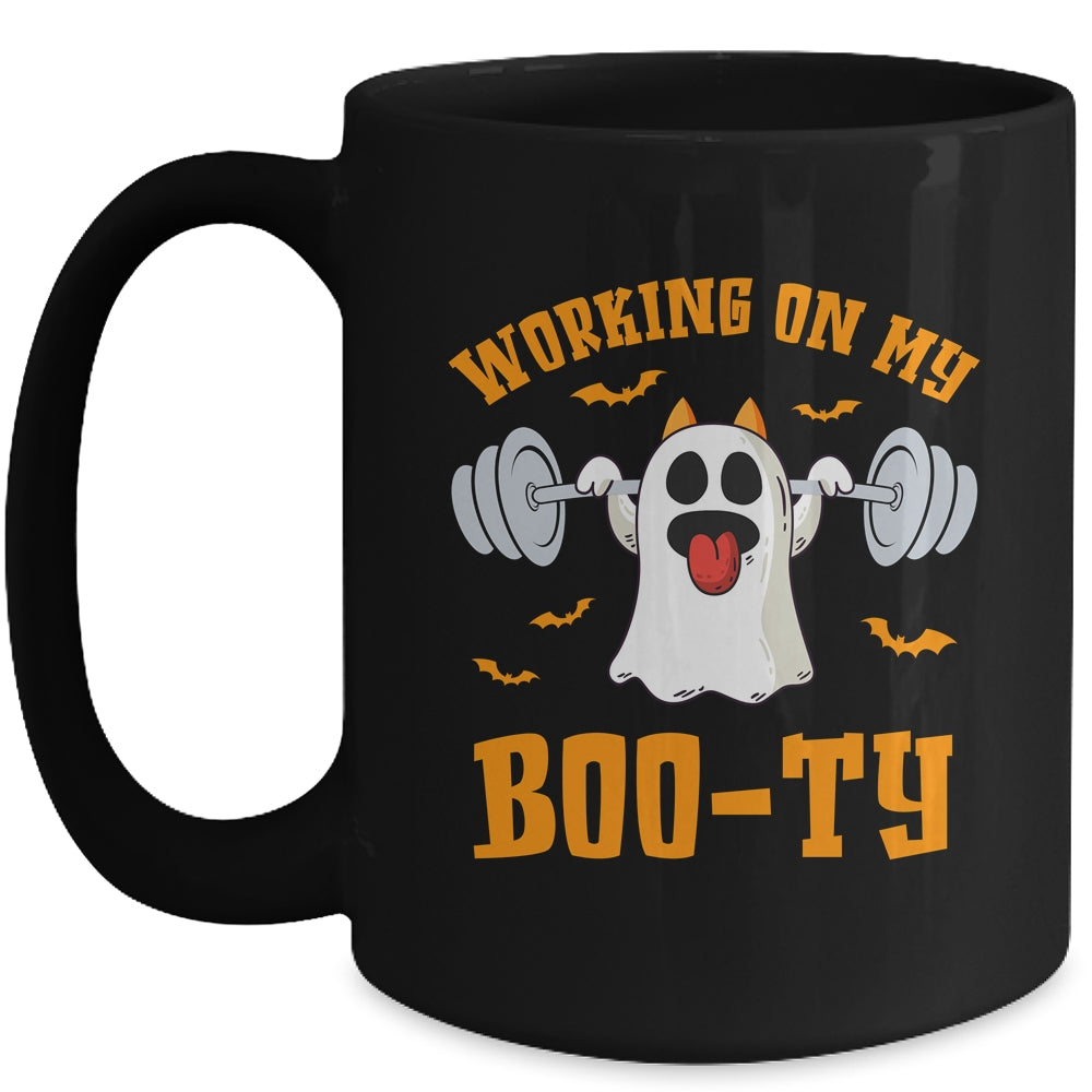 Funny Halloween Workout Gym Working On My Booty Men Women Mug | teecentury