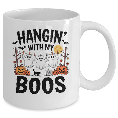 Funny Hangin' With My Boos Ghosts Halloween Pumpkin Bat Mug | teecentury