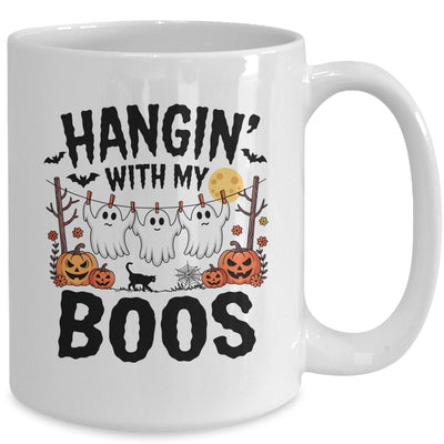 Funny Hangin' With My Boos Ghosts Halloween Pumpkin Bat Mug | teecentury