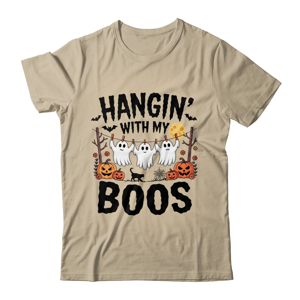 Funny Hangin' With My Boos Ghosts Halloween Pumpkin Bat Shirt & Sweatshirt | teecentury