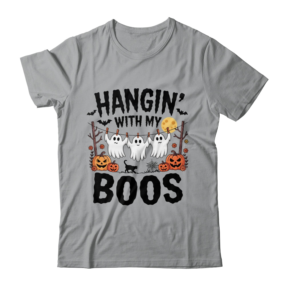 Funny Hangin' With My Boos Ghosts Halloween Pumpkin Bat Shirt & Sweatshirt | teecentury