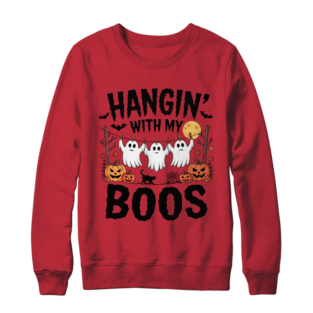 Funny Hangin' With My Boos Ghosts Halloween Pumpkin Bat Shirt & Sweatshirt | teecentury