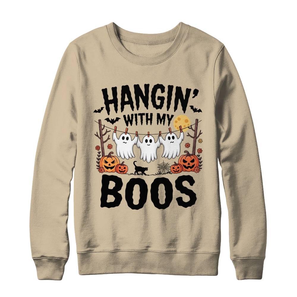 Funny Hangin' With My Boos Ghosts Halloween Pumpkin Bat Shirt & Sweatshirt | teecentury