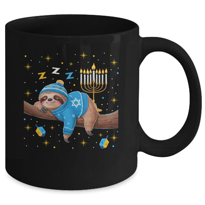 Funny Hanukkah Sloth Jewish Chanukah Sleeping Happy Hanukkah Mug | teecentury