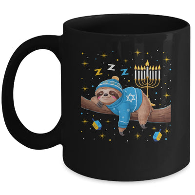 Funny Hanukkah Sloth Jewish Chanukah Sleeping Happy Hanukkah Mug | teecentury