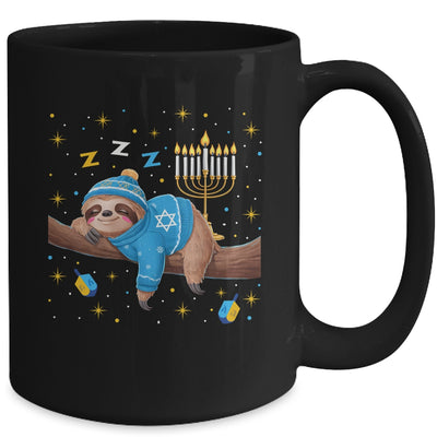 Funny Hanukkah Sloth Jewish Chanukah Sleeping Happy Hanukkah Mug | teecentury
