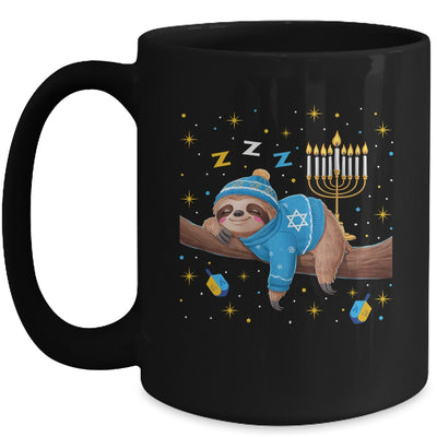 Funny Hanukkah Sloth Jewish Chanukah Sleeping Happy Hanukkah Mug | teecentury