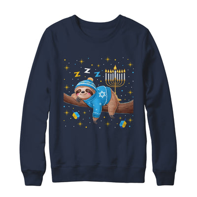 Funny Hanukkah Sloth Jewish Chanukah Sleeping Happy Hanukkah Shirt & Sweatshirt | teecentury