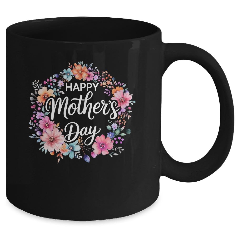 Funny Happy Mothers Day Cute Floral Flower Mom Grandma Women Mug | teecentury