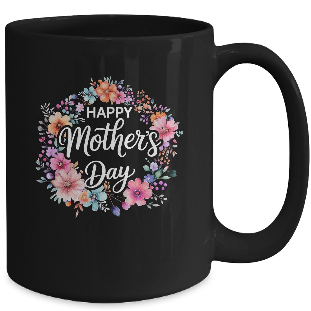 Funny Happy Mothers Day Cute Floral Flower Mom Grandma Women Mug | teecentury