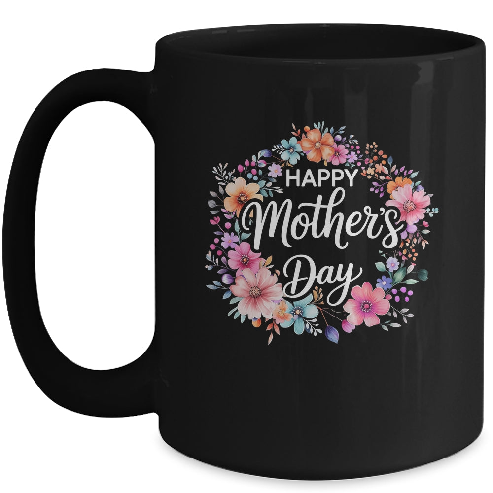 Funny Happy Mothers Day Cute Floral Flower Mom Grandma Women Mug | teecentury