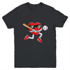 Funny Heart Playing Baseball Valentines Day Mens Boys Kids Youth Shirt | teecentury