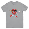 Funny Heart Playing Baseball Valentines Day Mens Boys Kids Youth Shirt | teecentury