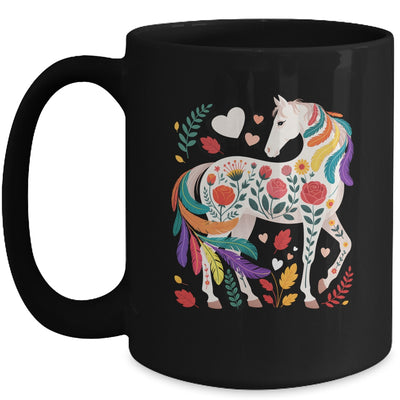 Funny Horses Lover Floral Horse Western Cowgirl Girls Women Mug | teecentury