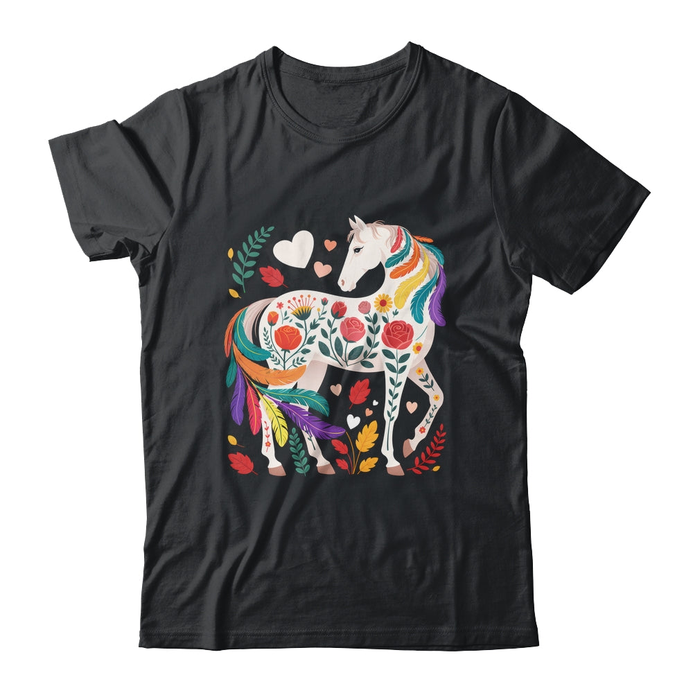 Funny Horses Lover Floral Horse Western Cowgirl Girls Women Shirt & Tank Top | teecentury