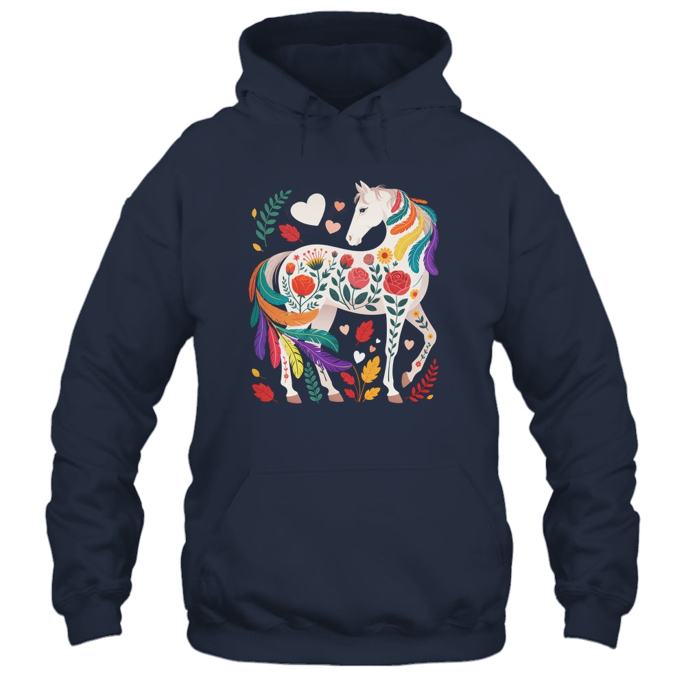 Funny Horses Lover Floral Horse Western Cowgirl Girls Women Shirt & Tank Top | teecentury