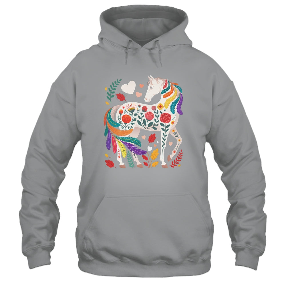 Funny Horses Lover Floral Horse Western Cowgirl Girls Women Shirt & Tank Top | teecentury