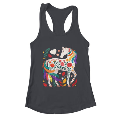 Funny Horses Lover Floral Horse Western Cowgirl Girls Women Shirt & Tank Top | teecentury