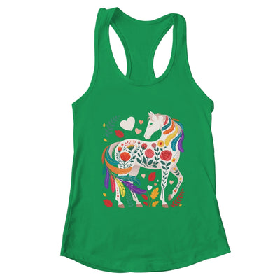 Funny Horses Lover Floral Horse Western Cowgirl Girls Women Shirt & Tank Top | teecentury