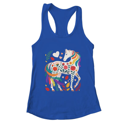 Funny Horses Lover Floral Horse Western Cowgirl Girls Women Shirt & Tank Top | teecentury