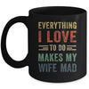 Funny Husband Everything I Love To Do Makes My Wife Mad Mug | teecentury