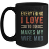 Funny Husband Everything I Love To Do Makes My Wife Mad Mug | teecentury