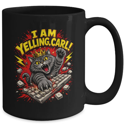 Funny I Am Yelling Carl Donut Cat Meme Mug | teecentury