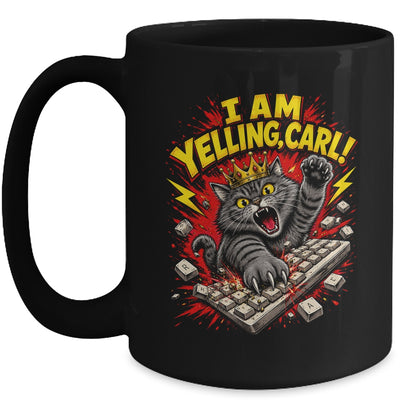 Funny I Am Yelling Carl Donut Cat Meme Mug | teecentury