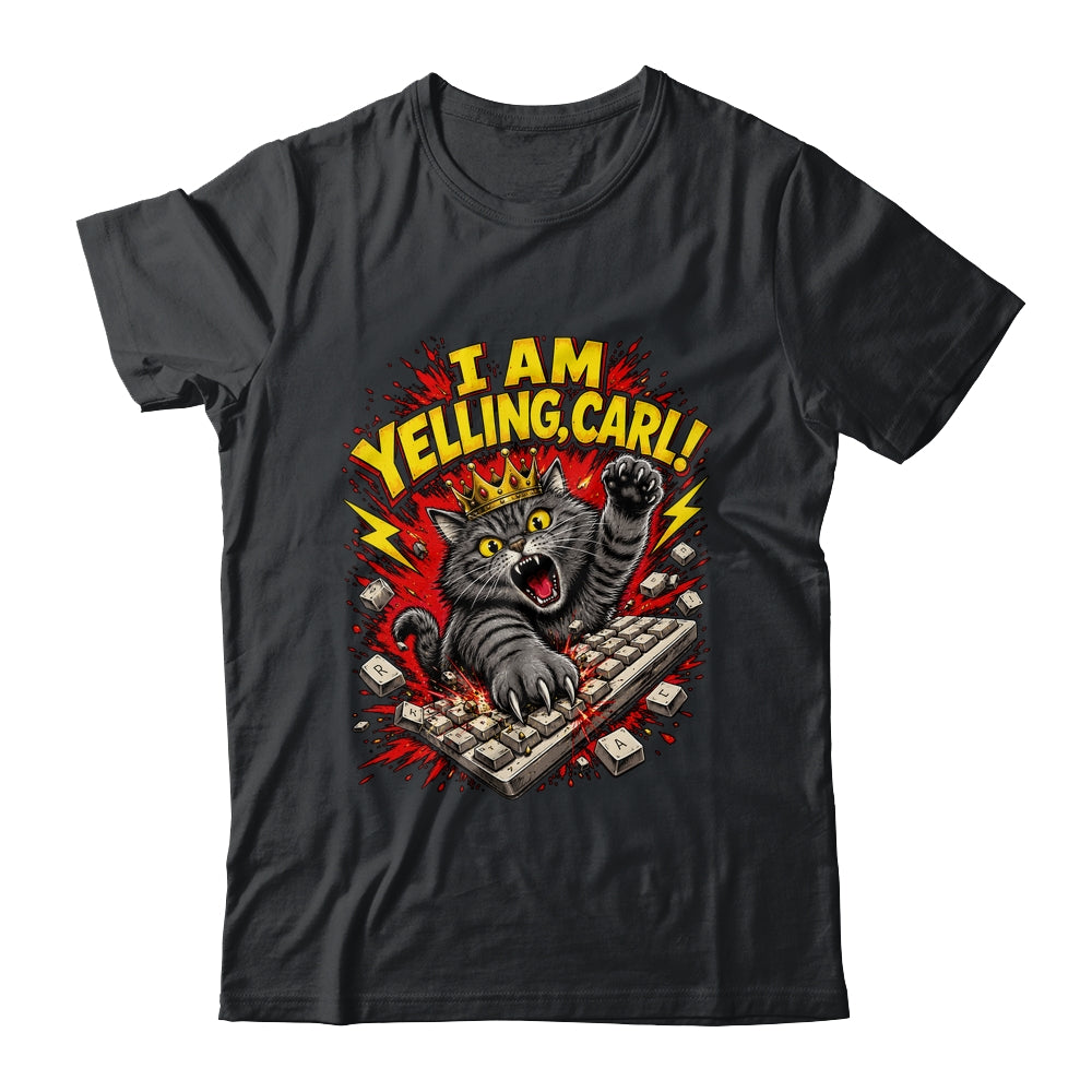 Funny I Am Yelling Carl Donut Cat Meme Shirt & Tank Top | teecentury