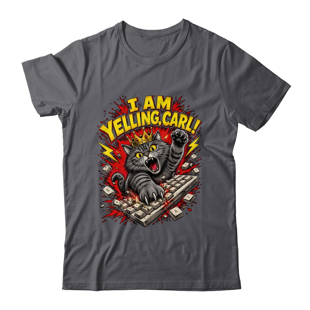Funny I Am Yelling Carl Donut Cat Meme Shirt & Tank Top | teecentury