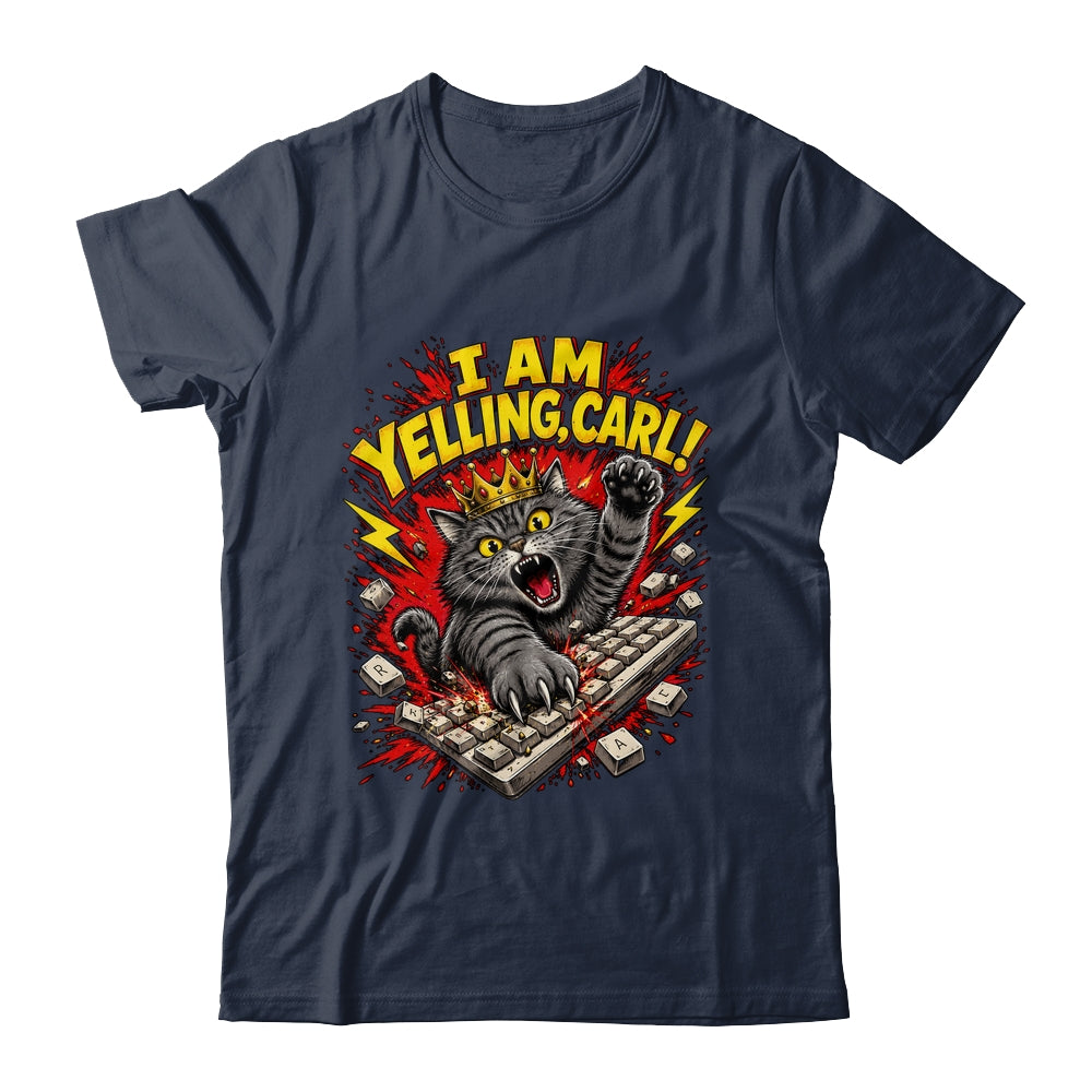 Funny I Am Yelling Carl Donut Cat Meme Shirt & Tank Top | teecentury