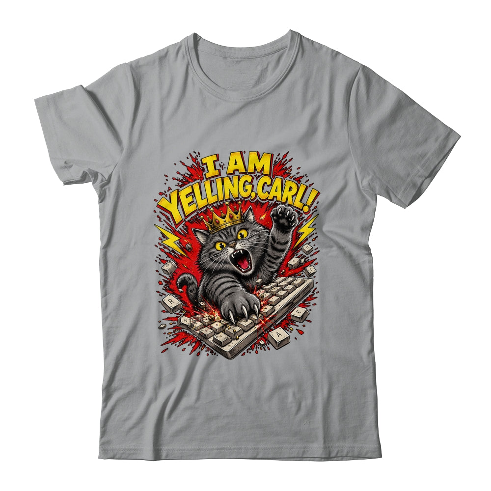 Funny I Am Yelling Carl Donut Cat Meme Shirt & Tank Top | teecentury