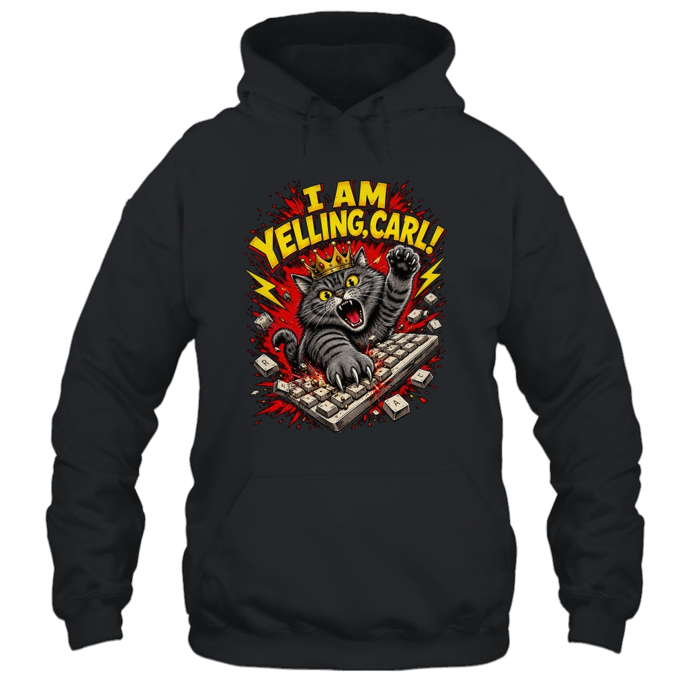 Funny I Am Yelling Carl Donut Cat Meme Shirt & Tank Top | teecentury