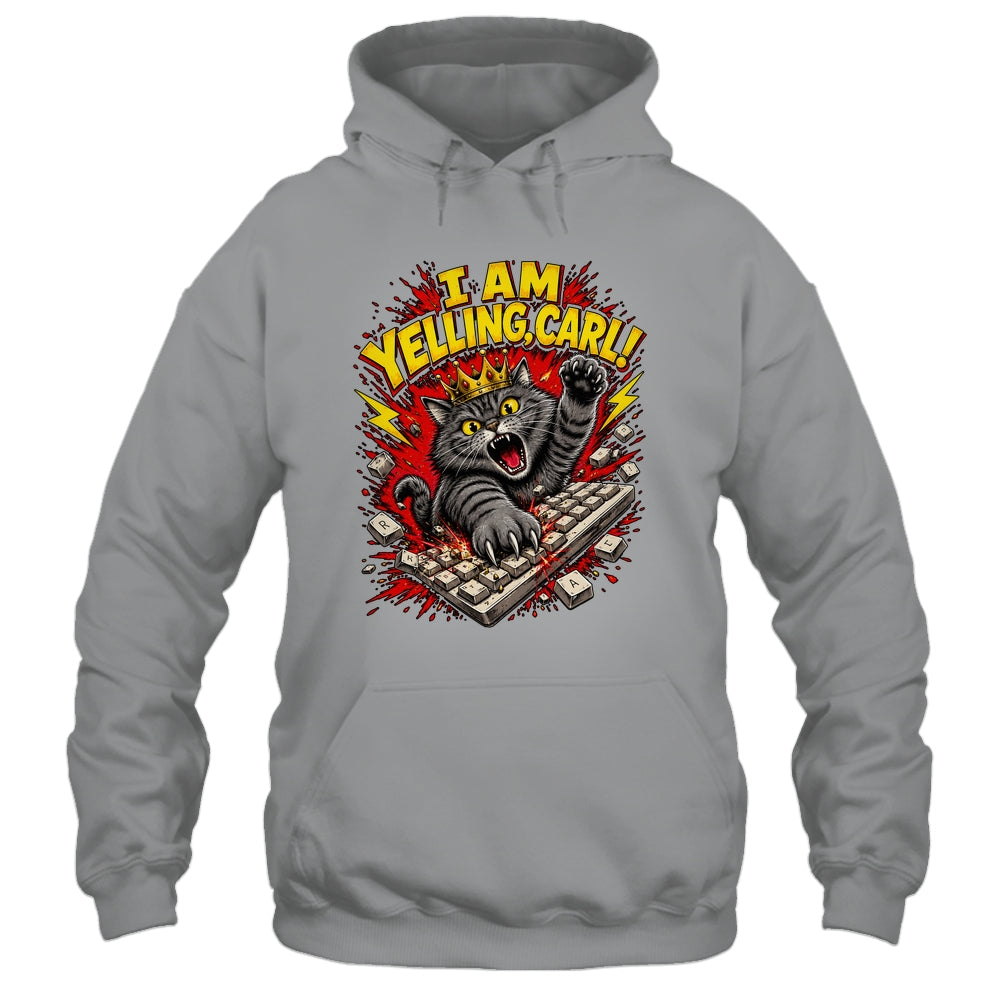 Funny I Am Yelling Carl Donut Cat Meme Shirt & Tank Top | teecentury