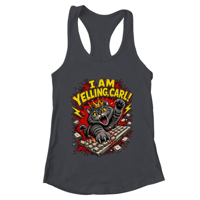 Funny I Am Yelling Carl Donut Cat Meme Shirt & Tank Top | teecentury