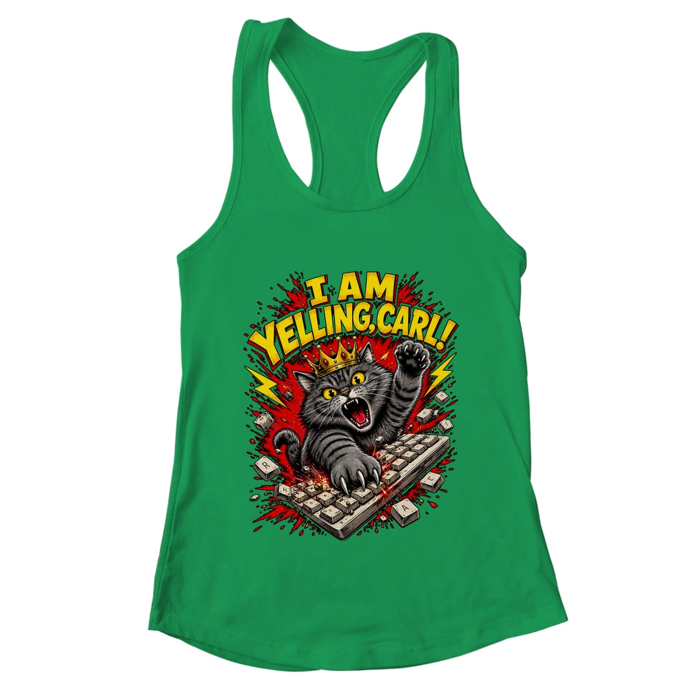 Funny I Am Yelling Carl Donut Cat Meme Shirt & Tank Top | teecentury