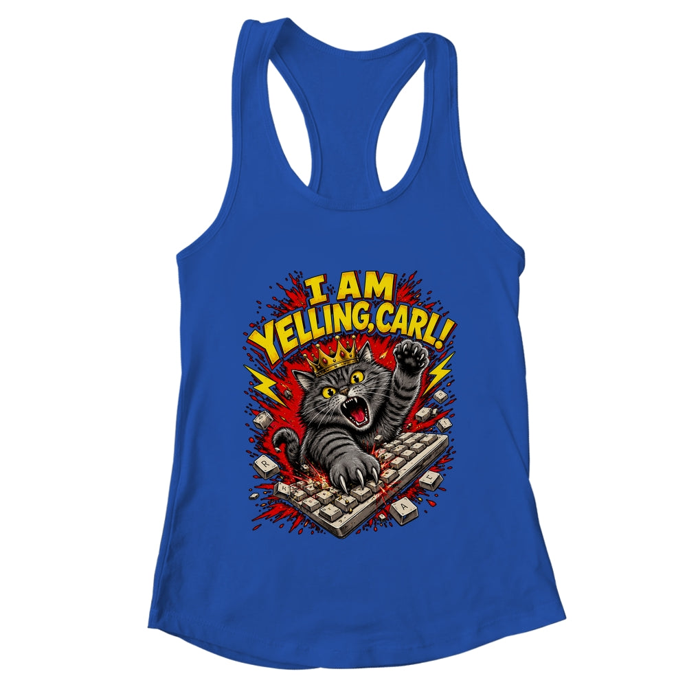 Funny I Am Yelling Carl Donut Cat Meme Shirt & Tank Top | teecentury
