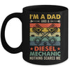 Funny Im A Dad Diesel Mechanic Auto Garage Fathers Day Retro Mug | teecentury